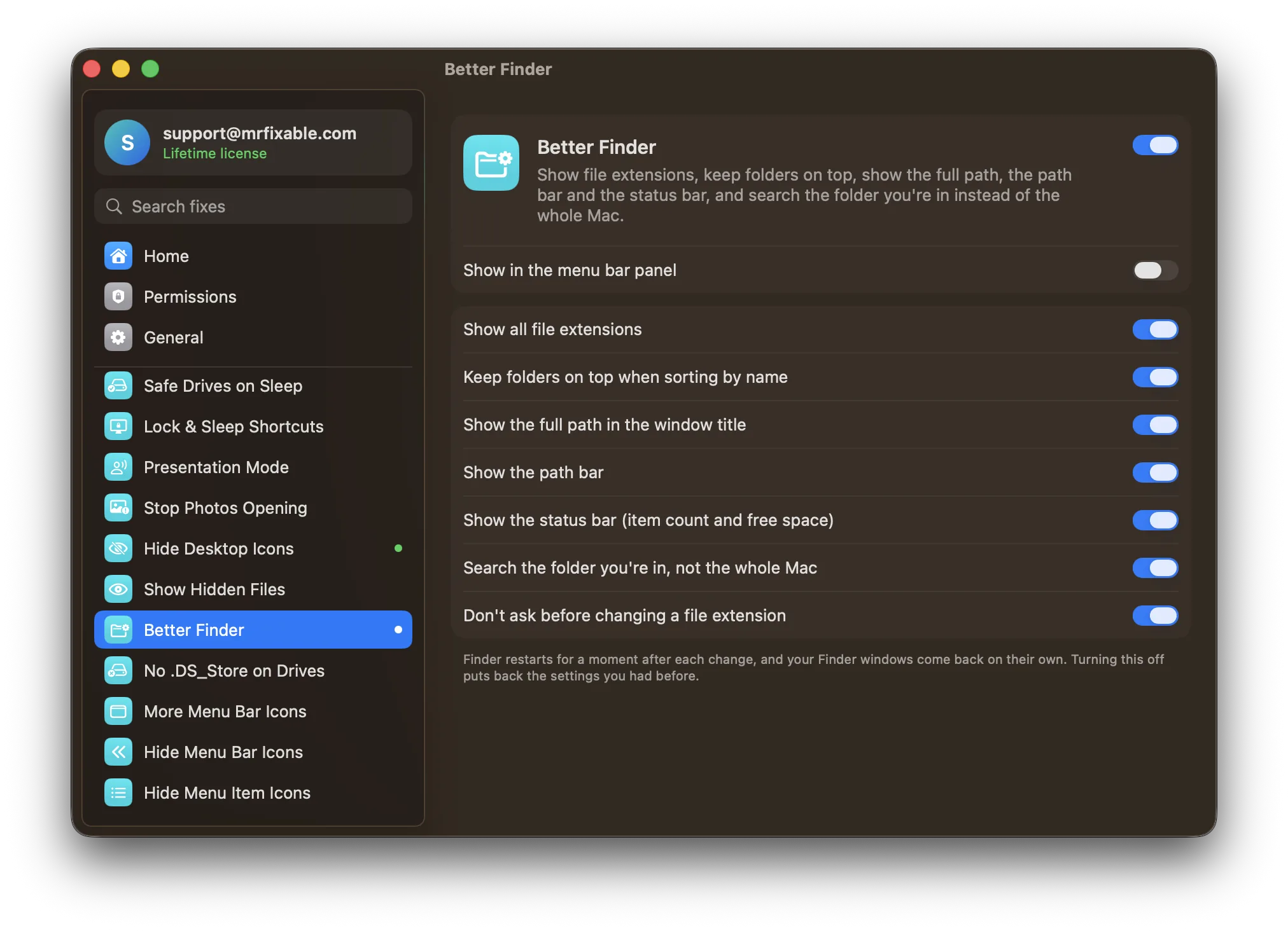 Better Finder in MrFixable