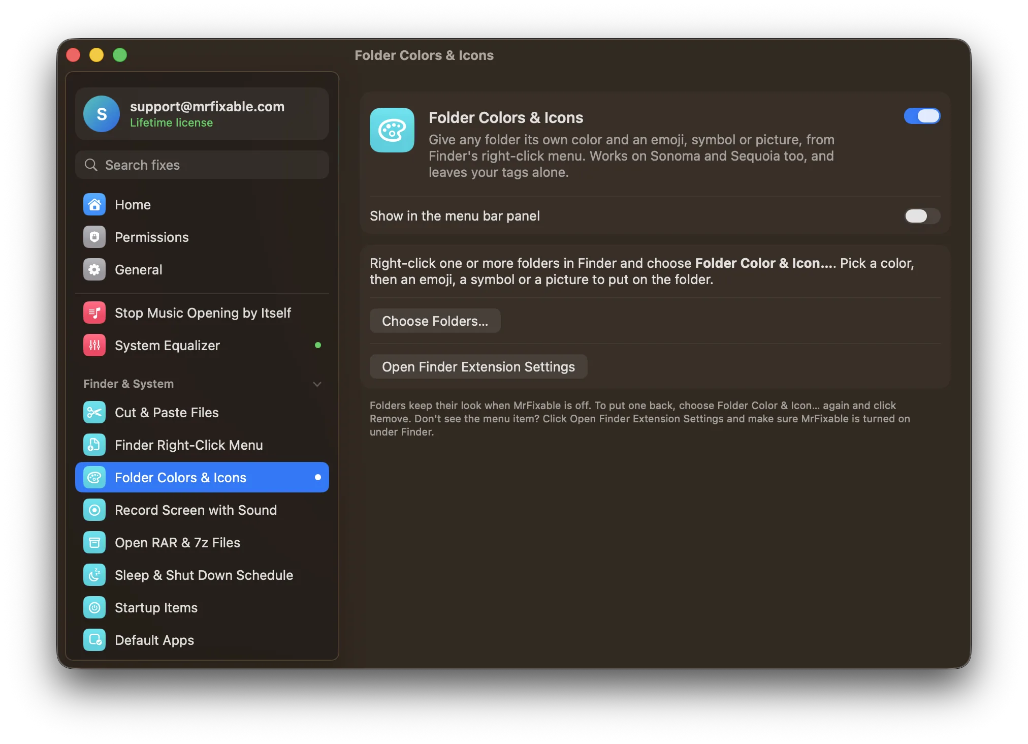 Folder Colors & Icons in MrFixable