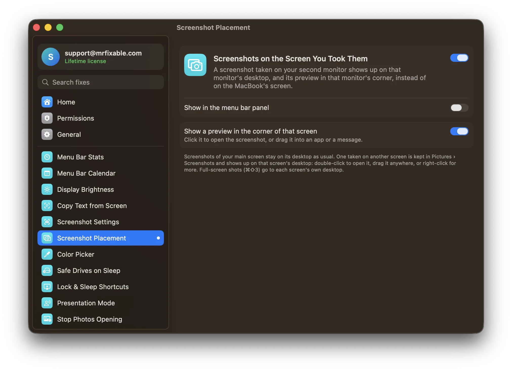Screenshots on the Screen You Took Them in MrFixable